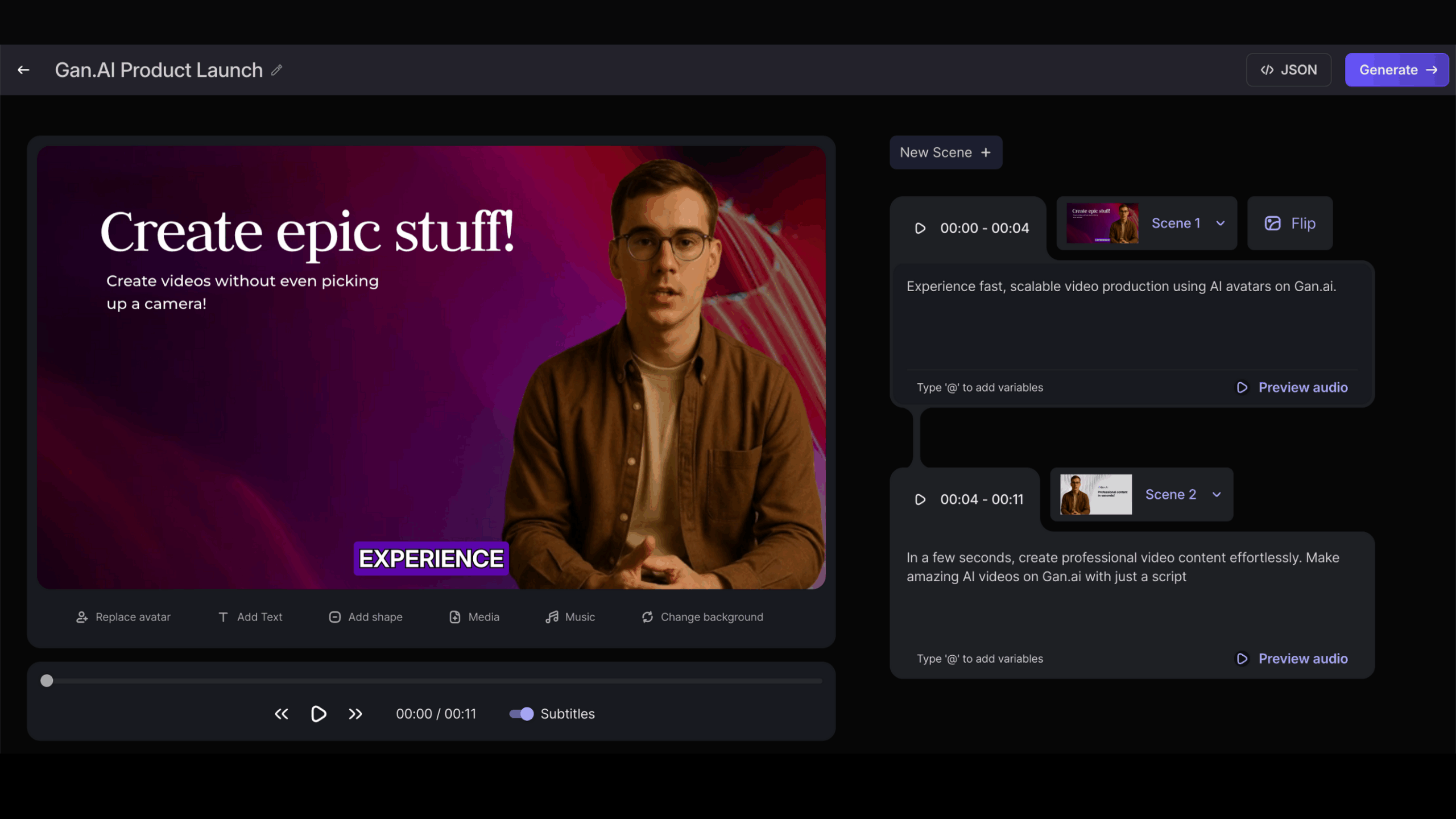 AI Video Generator by Gan.AI