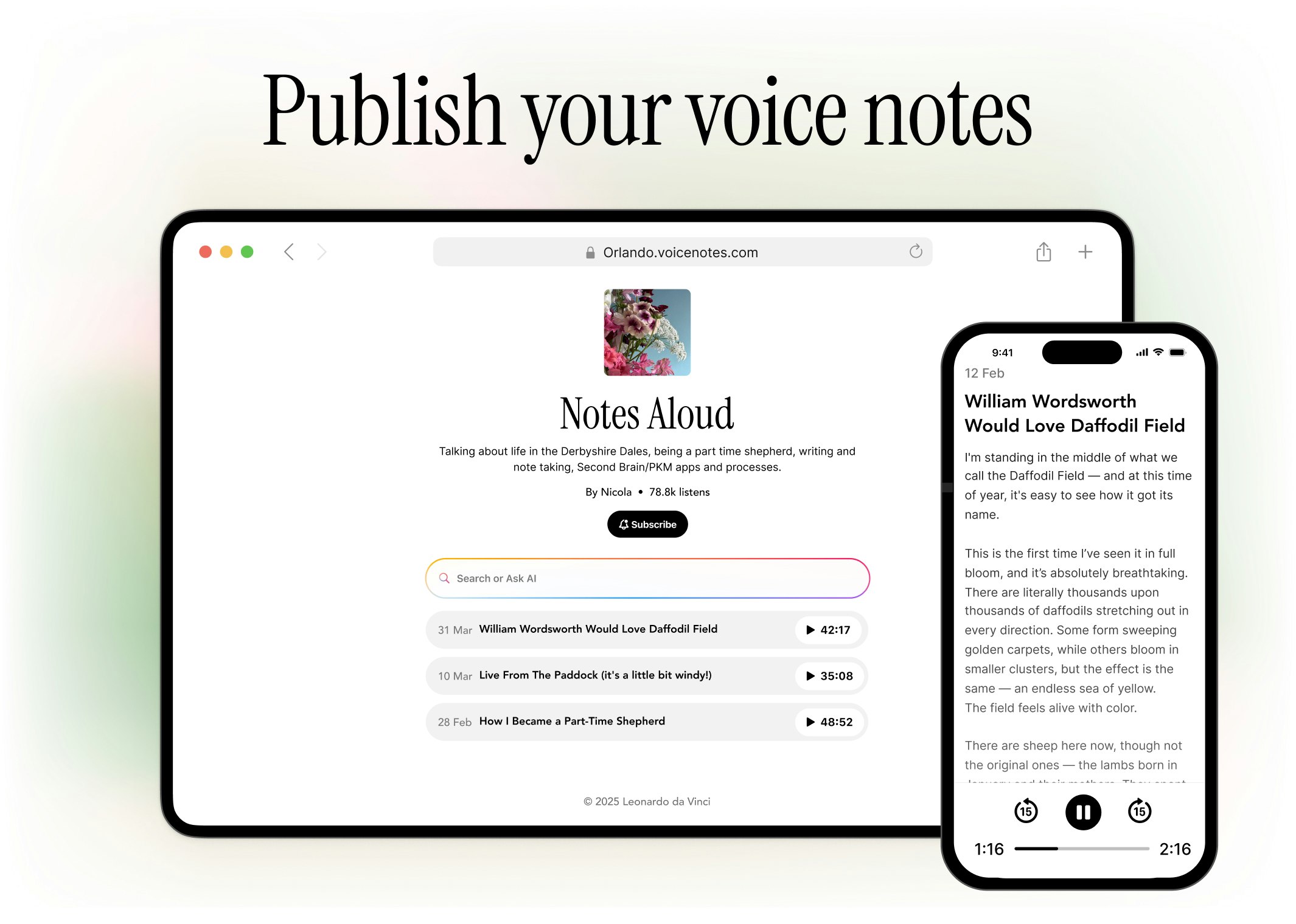 Voicenotes Pages
