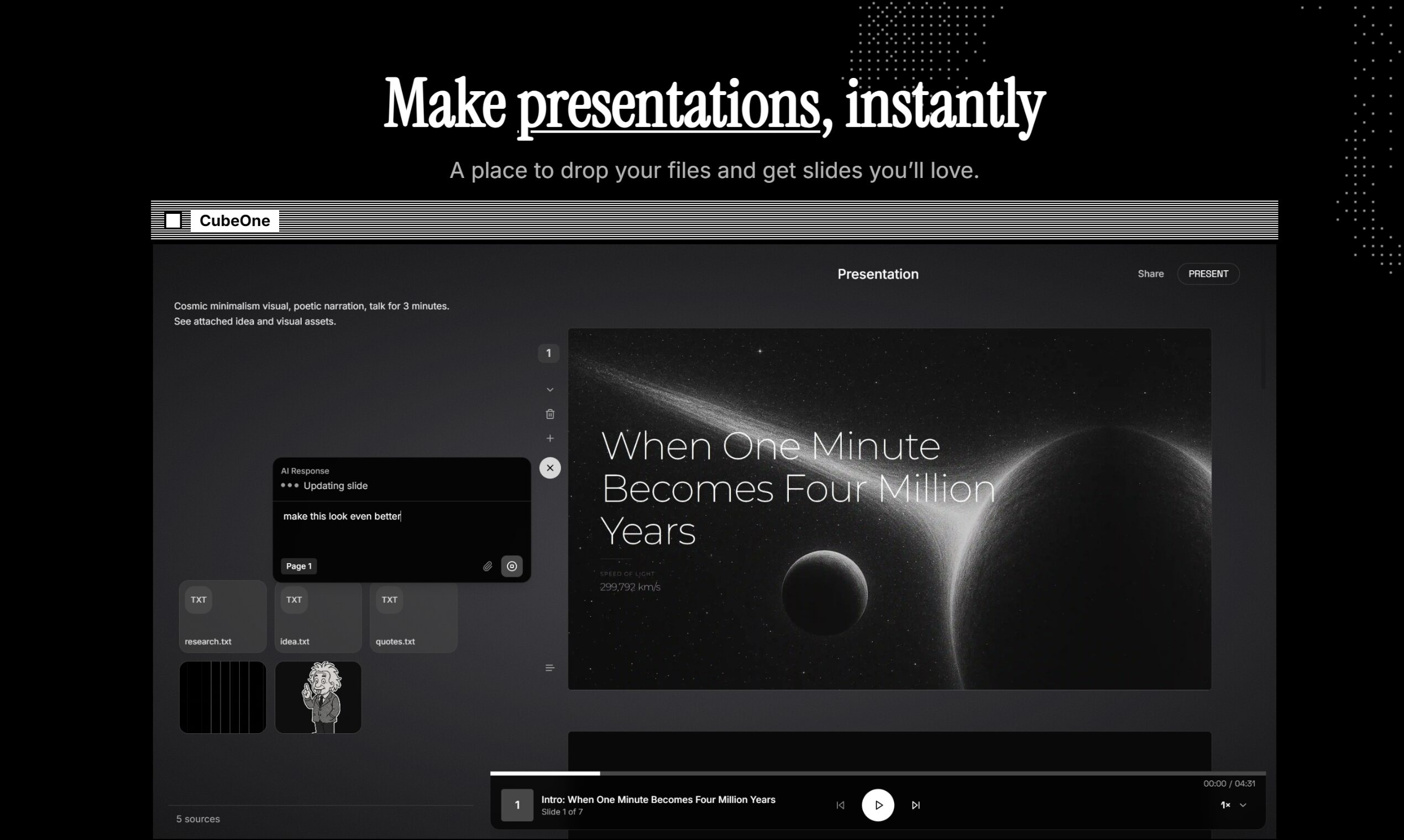 Presentation 2.0 by CubeOne