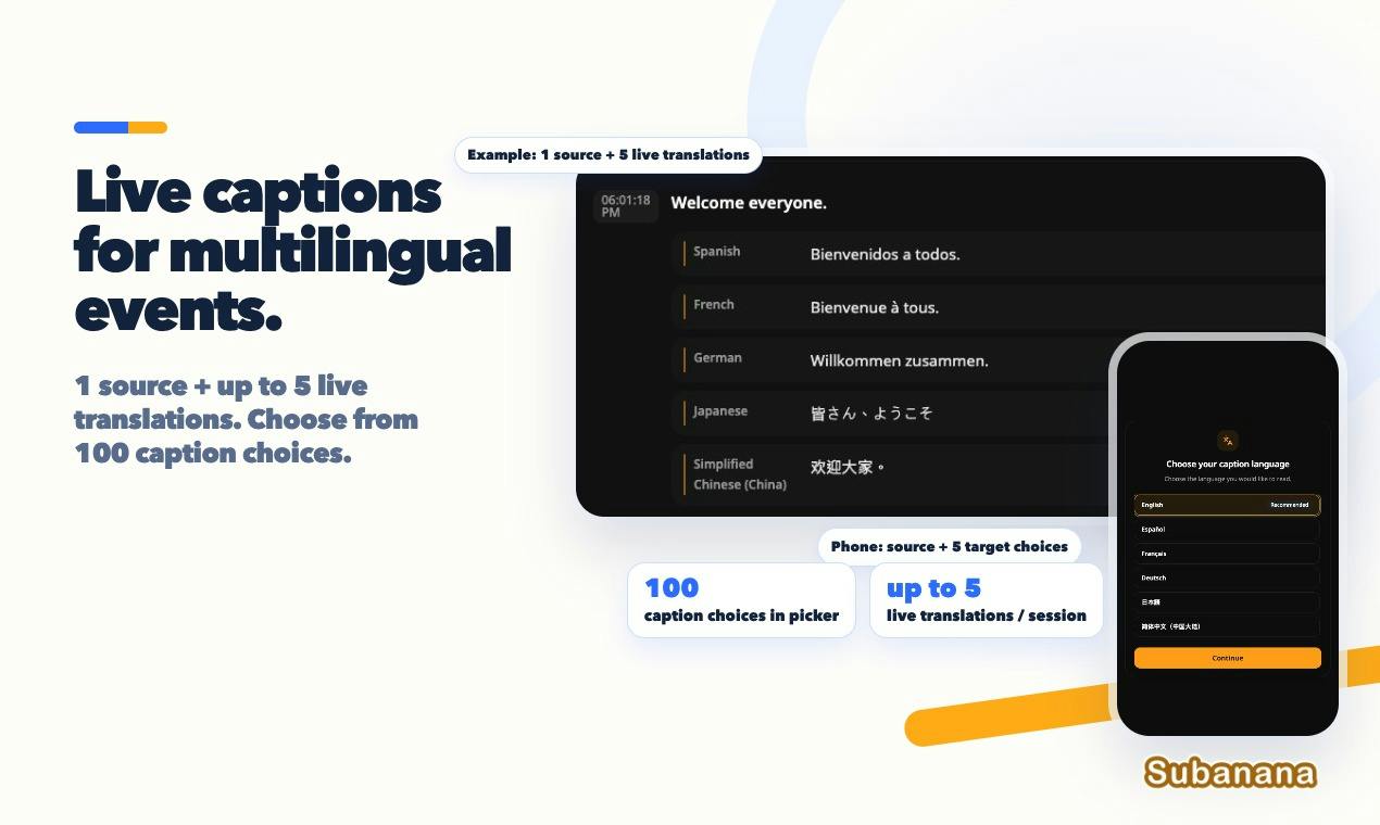 Live Captions by Subanana