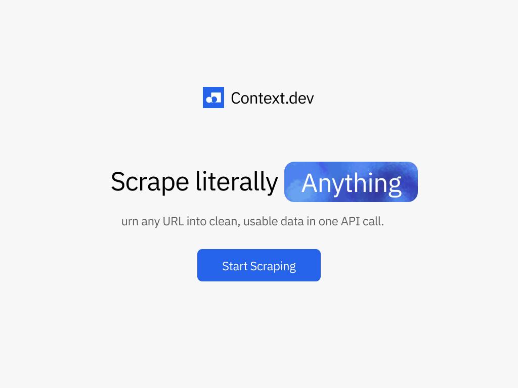 Scrape Anything by Context.dev